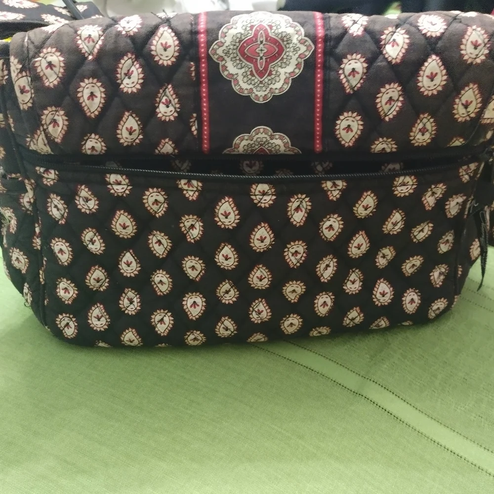 Vera Bradley Black Floral Petals/Paisley Pattern, Crossbody Bag